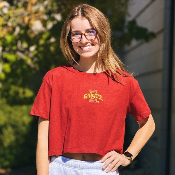 Pro Standard Women's I-State Cardinal Boxy Short Sleeve T-Shirt